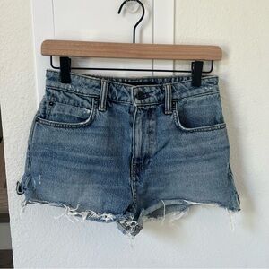 Denim x Alexander Wang Cutoff Fray Denim Shorts